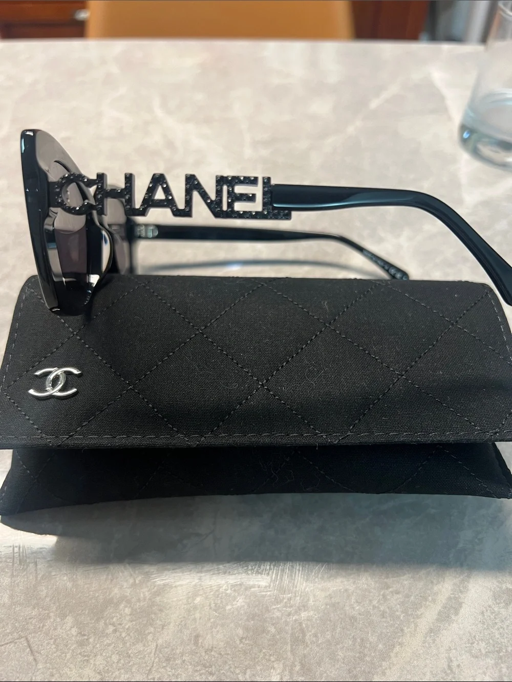 Chanel Women's Black Sunglasses - Classic Oversized Frame